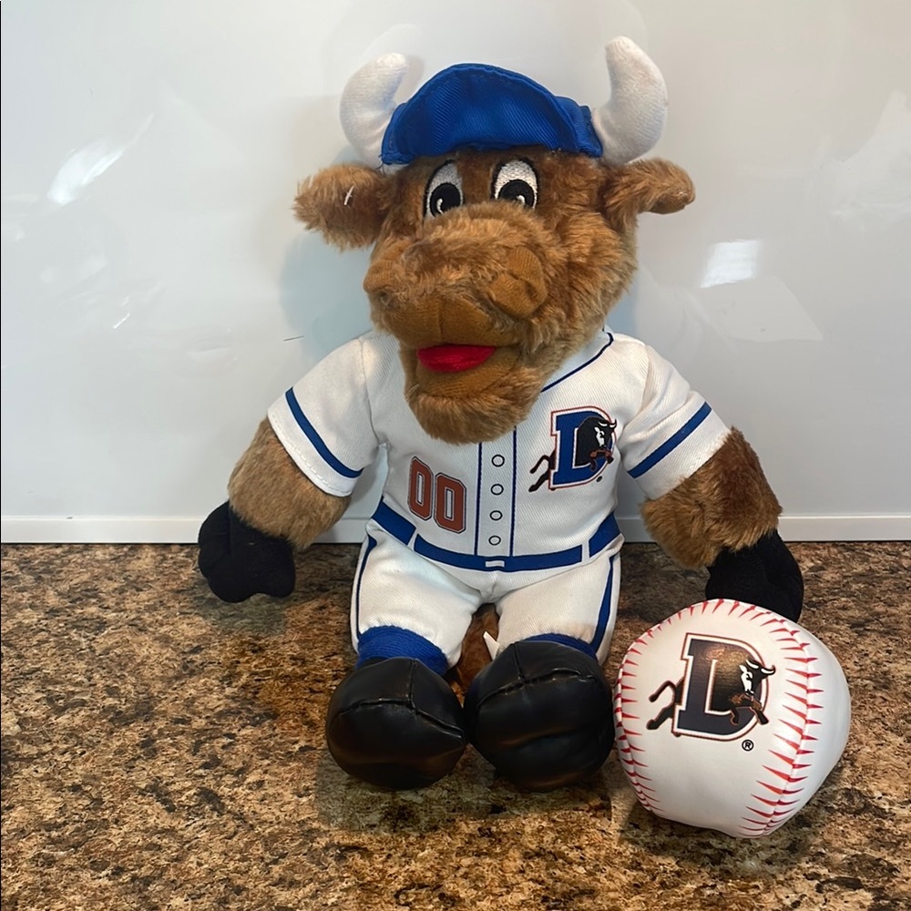 Durham Bulls Mascot Plush‎ with Baseball